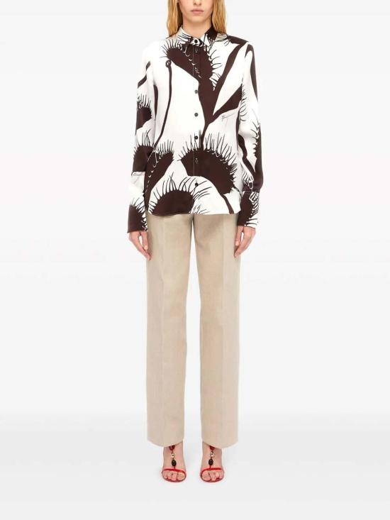 24FW 살바토레 페라가모 블라우스 13E919WHITE Dark Brown - SALVATORE FERRAGAMO