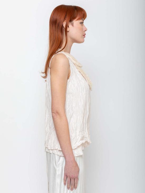  Hazel Brown 캐미솔 러플 요크와 언더 이 있는 헤이즐 브라운 블라우스 - OTHER BRANDS