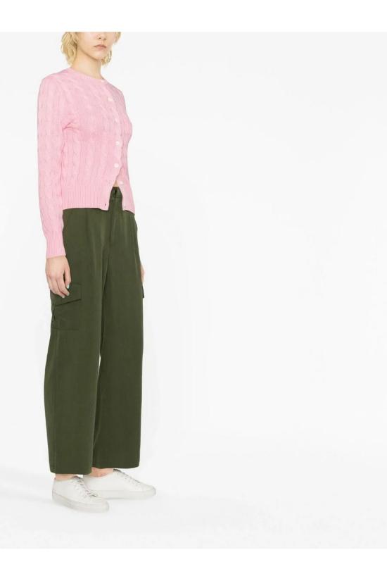 25SS 폴로 랄프로렌 포니 로고 자수 케이블 니트 크루넥 가디건  211891643004 Pink - POLO RALPH LAUREN