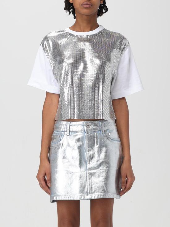 25FW 파코라반 반팔 티셔츠 23AXTO639CO0481 M094 Silver