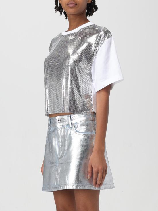 25FW 파코라반 반팔 티셔츠 23AXTO639CO0481 M094 Silver - PACO RABANNE