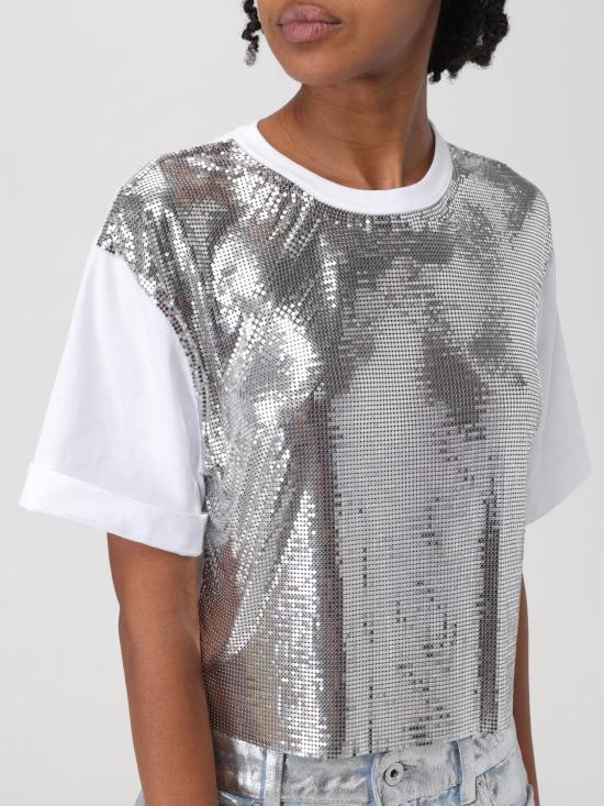 25FW 파코라반 반팔 티셔츠 23AXTO639CO0481 M094 Silver - PACO RABANNE