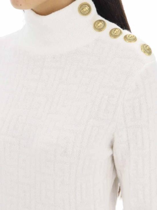  발망 탑 BF1KF012KE69GDI White - BALMAIN