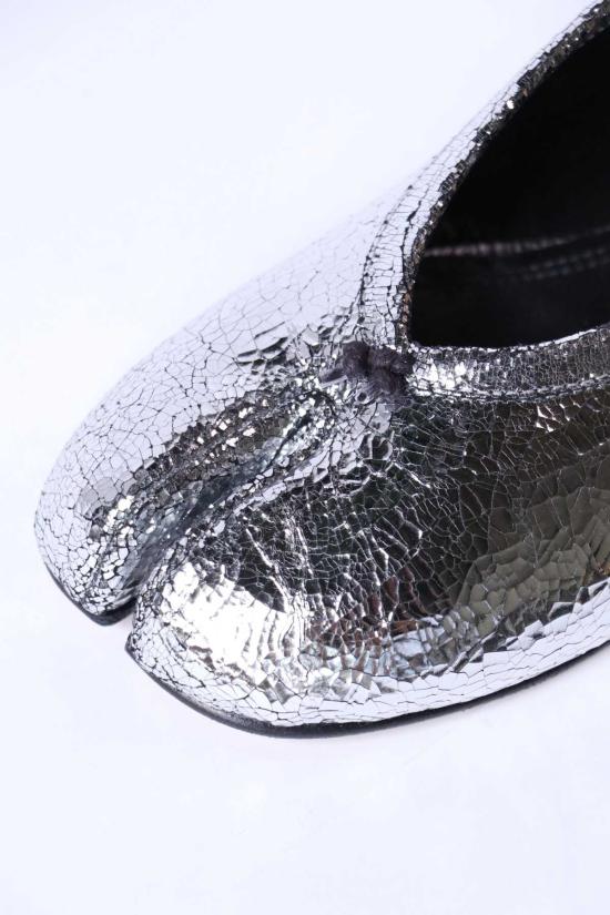  마르지엘라 플랫 슈즈 Maison Margiela Tabi Broken Mirror 새 발레리나 실버 - MAISON MARGIELA