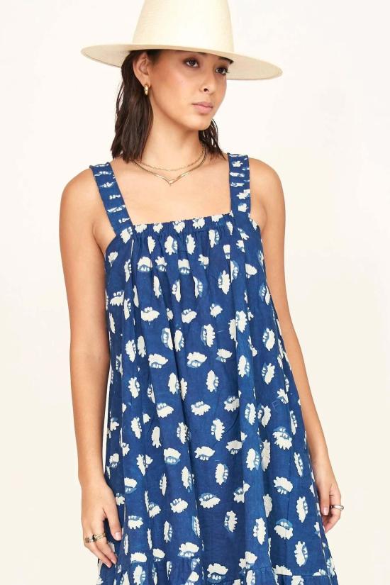  Mirth 롱 원피스 미스 모나코 드레스 인디고 콘치 - MIRTH