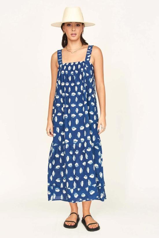  Mirth 롱 원피스 미스 모나코 드레스 인디고 콘치 - MIRTH