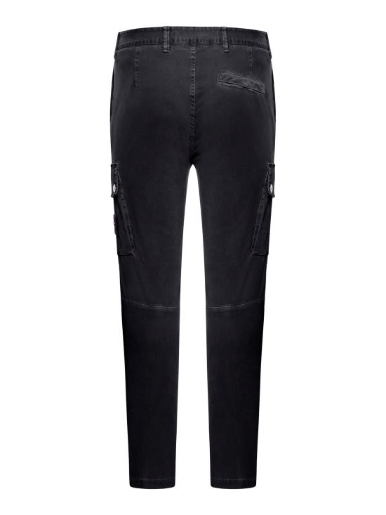 25SS 스톤 아일랜드 3100303 코튼 캔버스 올드 이펙트 슬림 핏 카고 팬츠 K1S153100303S00WAV0129 BLACK DOM - STONE ISLAND
