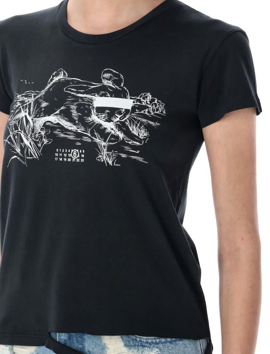 25SS MM6 메종마르지엘라 반팔 티셔츠 25PS62GD0199M20108 899 BLACK WASHED - MM6 MAISON MARGIELA