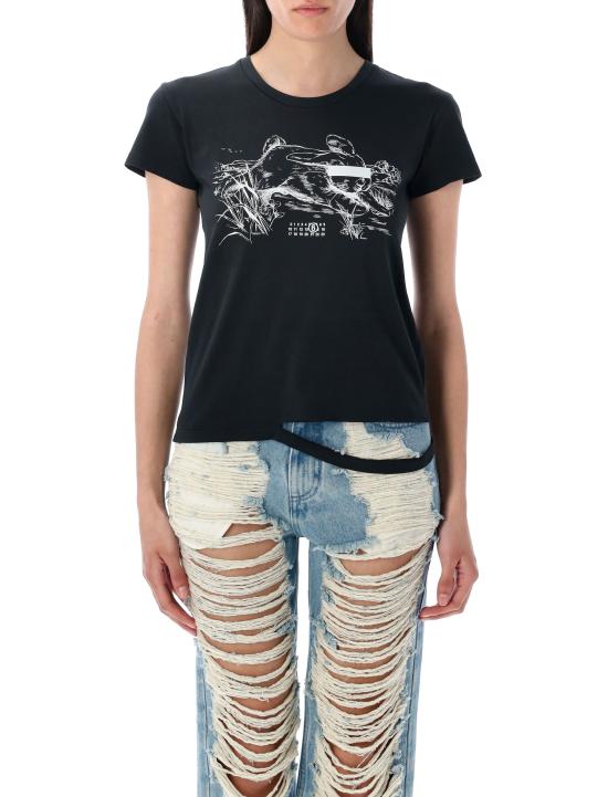 25SS MM6 메종마르지엘라 반팔 티셔츠 25PS62GD0199M20108 899 BLACK WASHED