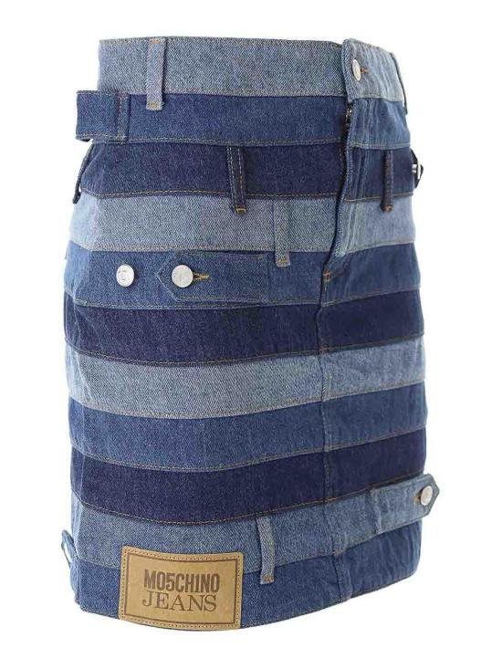 24FW 모스키노 미디 스커트 010337351888 Blue - MOSCHINO