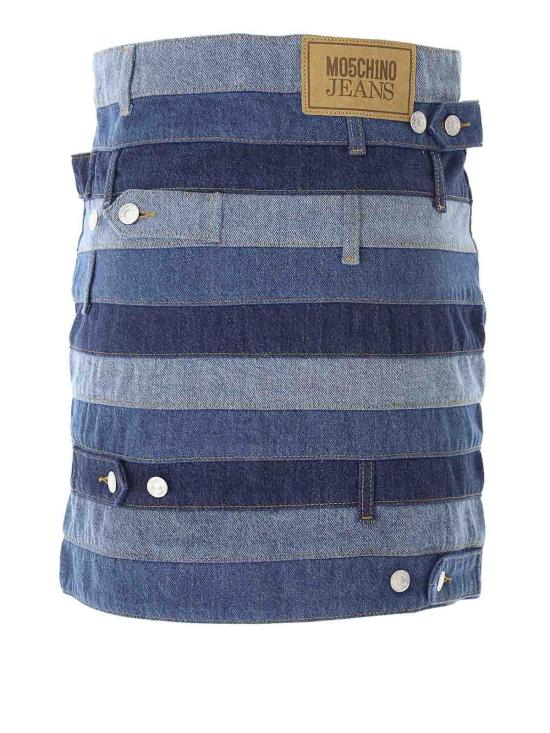 24FW 모스키노 미디 스커트 010337351888 Blue - MOSCHINO