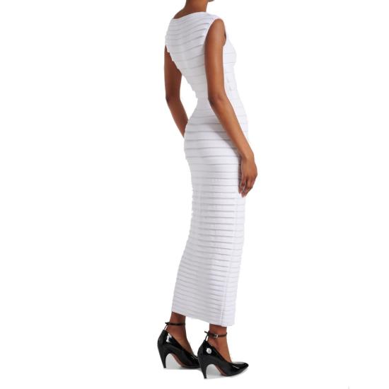 24FW 알라이아 롱 원피스 AA9R24195M865 000 White - ALAIA