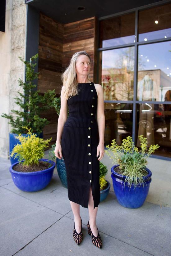  베로니카비어드 롱 스커트 베로니카 비어드 태너 리브  블랙