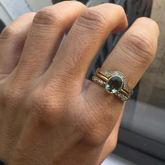  제니 권 디자인스 반지 제니 권, 대형 그린 사파이어 위스프  디자인 - JENNIE KWON DESIGNS