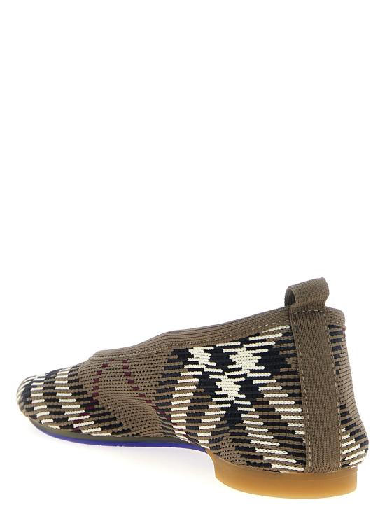 25FW 버버리 체크 니트 베이비 발레리나 8101054BRUSHIPCHECK Green - BURBERRY