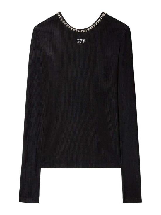  오프화이트 긴팔 티셔츠 OWAD259F24JER0011001 Black