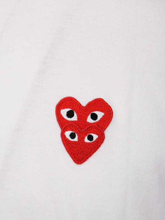 26SS 꼼데가르송 더블하트 와펜 반팔티 AXT2880511 - COMME DES GARCONS