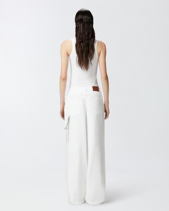 25SS 핑코 데님 팬츠 104601A2DOZ04 White - PINKO