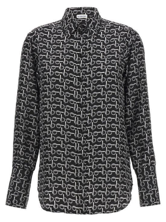  버버리 프린트 실크 셔츠 8090732SILVERBLACK