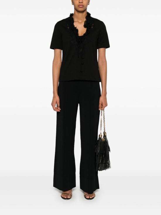 25SS 에르마노 설비노 반팔 티셔츠 D462L353 DUX95708 Black - ERMANNO SCERVINO