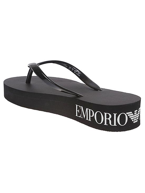25SS 엠포리오 아르마니 뮬/슬리퍼 XVQS09 XN11800002 Black - EMPORIO ARMANI