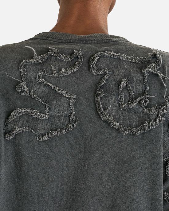  아크네 스튜디오 긴팔 티셔츠 디스트레스드 롱슬리브 탑 페이디드 블랙 - ACNE STUDIOS