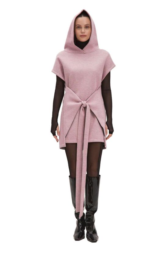  모노수트 베스트 모노슈트 웜 후드 조끼 로즈/블랙 - MONOSUIT