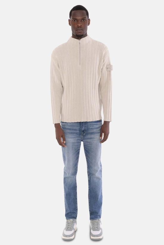  스톤 아일랜드 스웨터 고스트 피스 쿼터 지퍼  카키