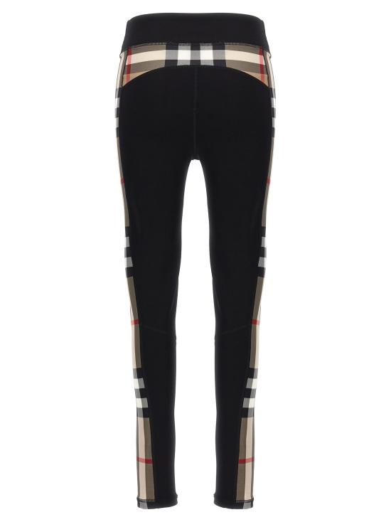 25SS 버버리 체크 트리밍 스트레치 저지 레깅스 8072124BLACK - BURBERRY