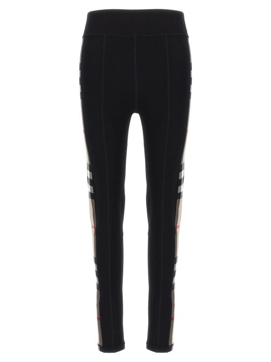 25SS 버버리 체크 트리밍 스트레치 저지 레깅스 8072124BLACK