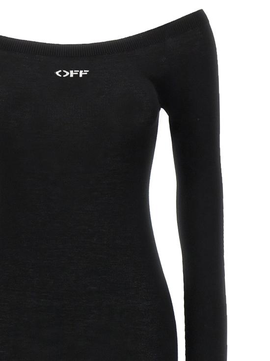  오프화이트 롱 원피스 OWHI055C99KNI00110011001 - OFF WHITE