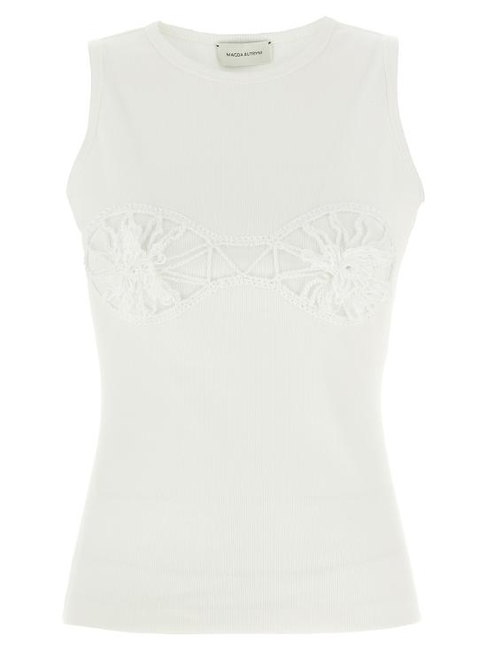 25SS 마그다뷰트림 민소매 티셔츠 145524WHITE