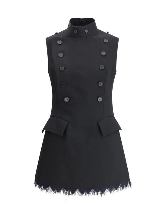 25SS 알렉산더 맥퀸 숏 원피스 833439QJADK 1000 Black