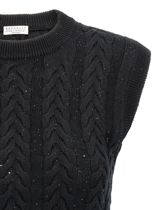 25SS 브루넬로 쿠치넬리 베스트 MDV798130C101 Black - BRUNELLO CUCINELLI