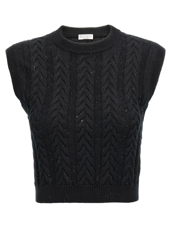 25SS 브루넬로 쿠치넬리 베스트 MDV798130C101 Black