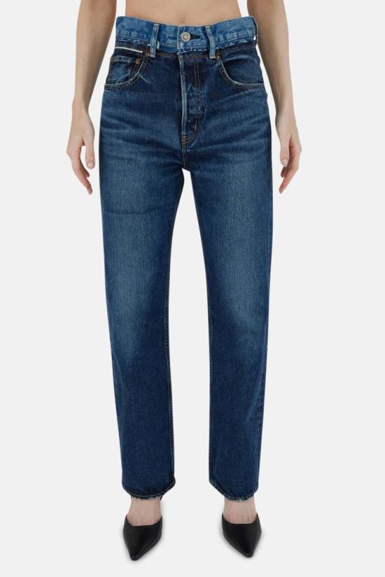  마우지 데님 팬츠 무시 볼더 와이드 스트레이트 다크 블루 - MOUSSY