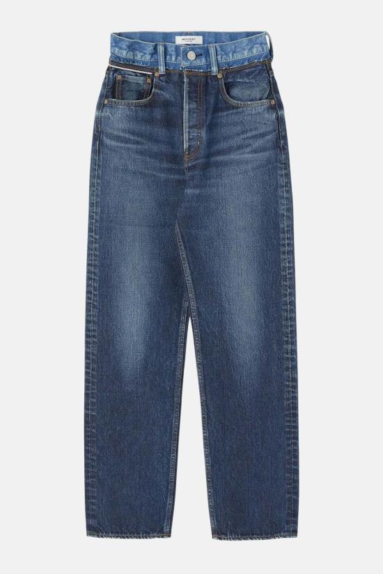  마우지 데님 팬츠 무시 볼더 와이드 스트레이트 다크 블루 - MOUSSY