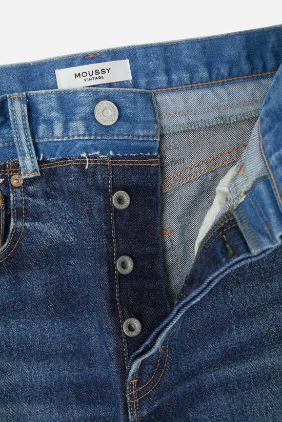  마우지 데님 팬츠 무시 볼더 와이드 스트레이트 다크 블루 - MOUSSY