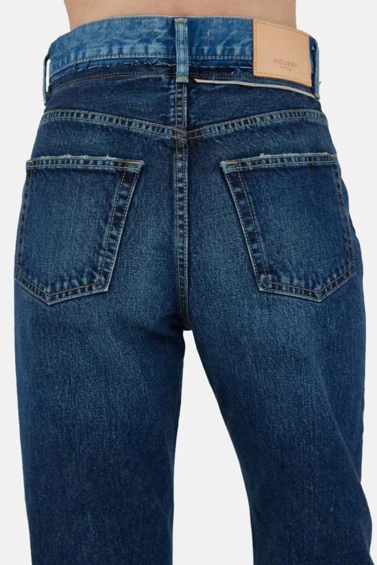  마우지 데님 팬츠 무시 볼더 와이드 스트레이트 다크 블루 - MOUSSY
