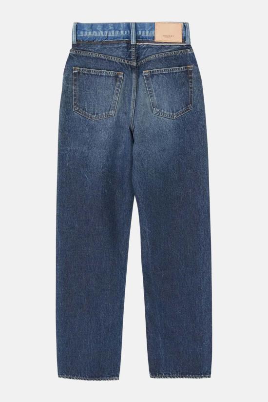  마우지 데님 팬츠 무시 볼더 와이드 스트레이트 다크 블루 - MOUSSY