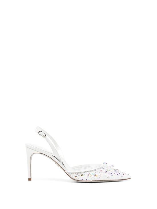 25SS 르네 카오빌라 샌들 C11703 080PI01V749 WHITE LACE CRYSTAL AB STONES - RENE CAOVILLA