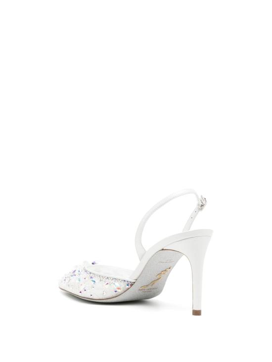 25SS 르네 카오빌라 샌들 C11703 080PI01V749 WHITE LACE CRYSTAL AB STONES - RENE CAOVILLA