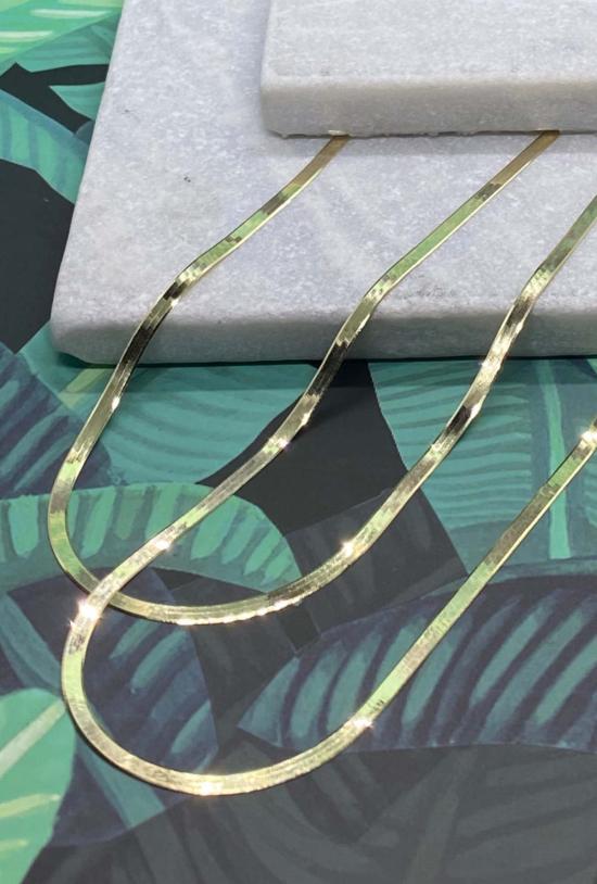  바비 카 목걸이/팬던트 헤링본 목걸이 옐로우 골드 - BOBBIE CARR