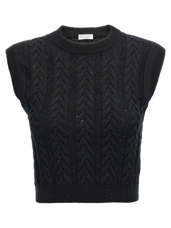 25SS 브루넬로 쿠치넬리 베스트 MDV798130C101 Black