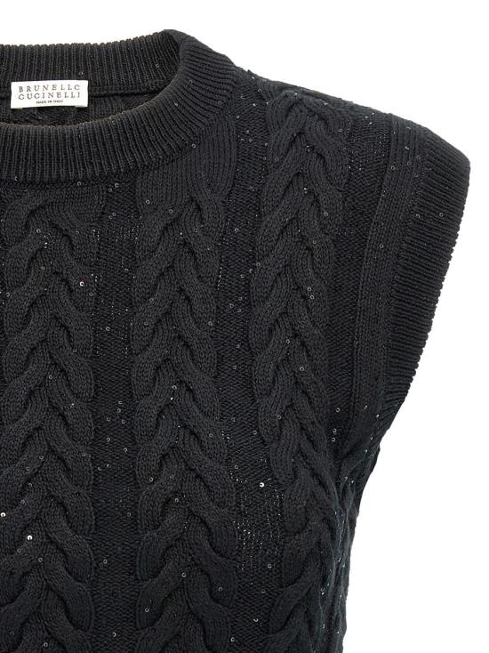 25SS 브루넬로 쿠치넬리 베스트 MDV798130C101 Black - BRUNELLO CUCINELLI