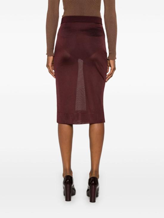 24FW 생로랑 미디 스커트 811119 Y75YK5080 Purple - SAINT LAURENT