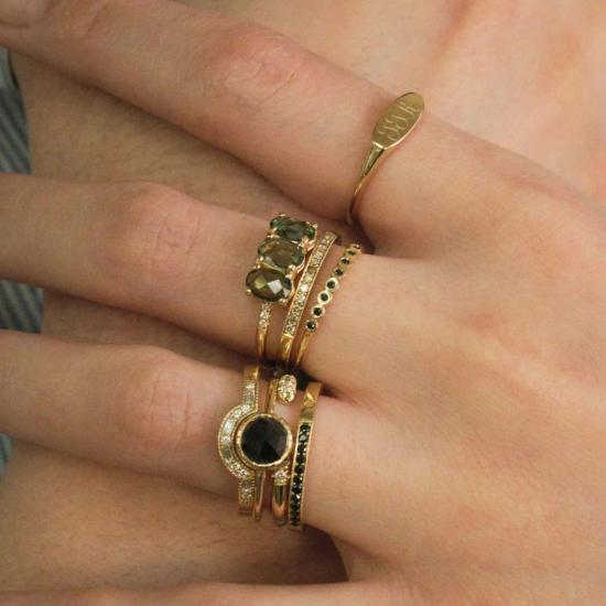  제니 권 디자인스 반지 제니 권 디자인 블랙 다이아몬드 코블스톤 - JENNIE KWON DESIGNS