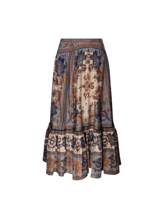 25FW 짐머만 롱 스커트 3479SSS253 BLUE CREAM INDIENNE FLORAL