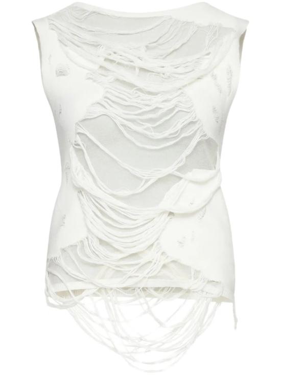 25SS MM6 메종마르지엘라 민소매 티셔츠 S62NC0169M13121 White