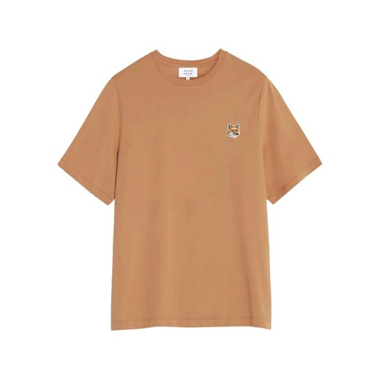  메종키츠네 폭스 레더 패치 레귤러 티셔츠 LW00105KJ0008 0131 SADDLE DOM